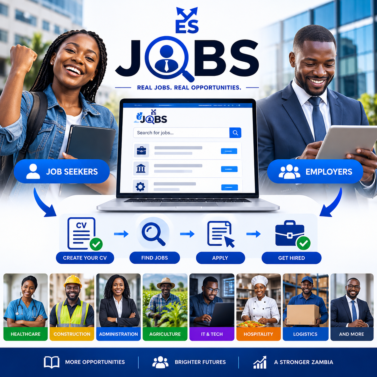 Extraverse Jobs helping job seekers find real jobs and real opportunities in Zambia